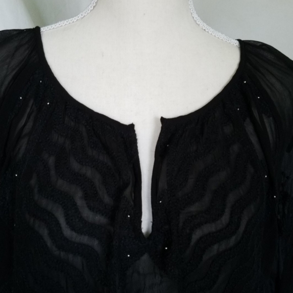 Lucky Brand Embroidered Blouse w/Embellishments - Picture 5 of 7